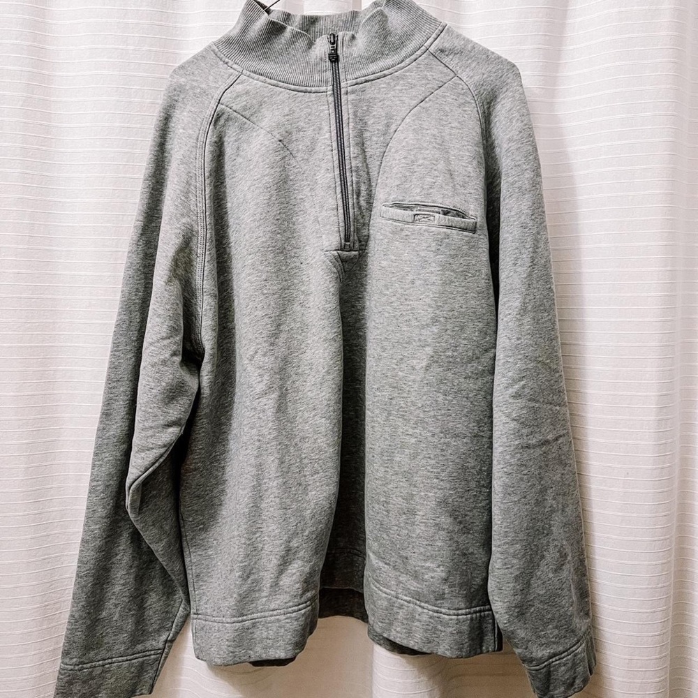 Vintage heather grey Adidas 1/4 zip sweatshirt